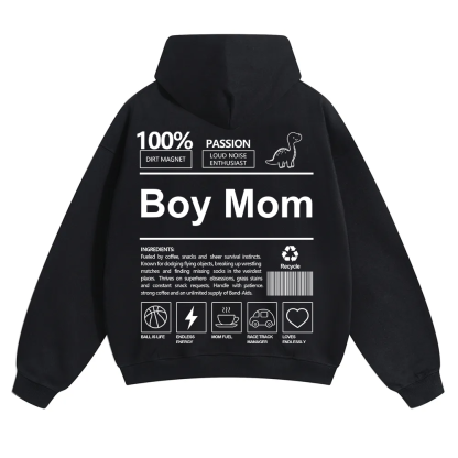 Boy Mom Unisex Solid Color Hoodie wearishow