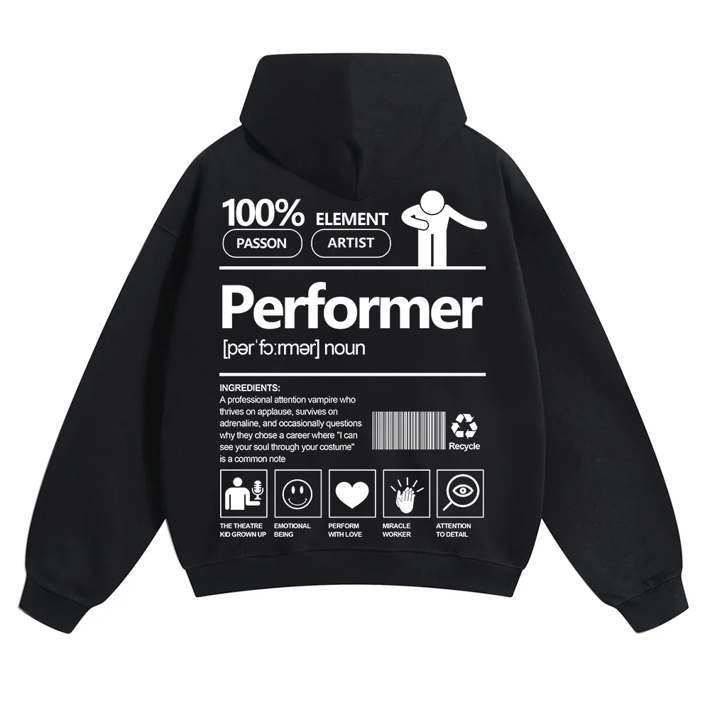 Performer Unisex Solid Color Hoodie wearishow