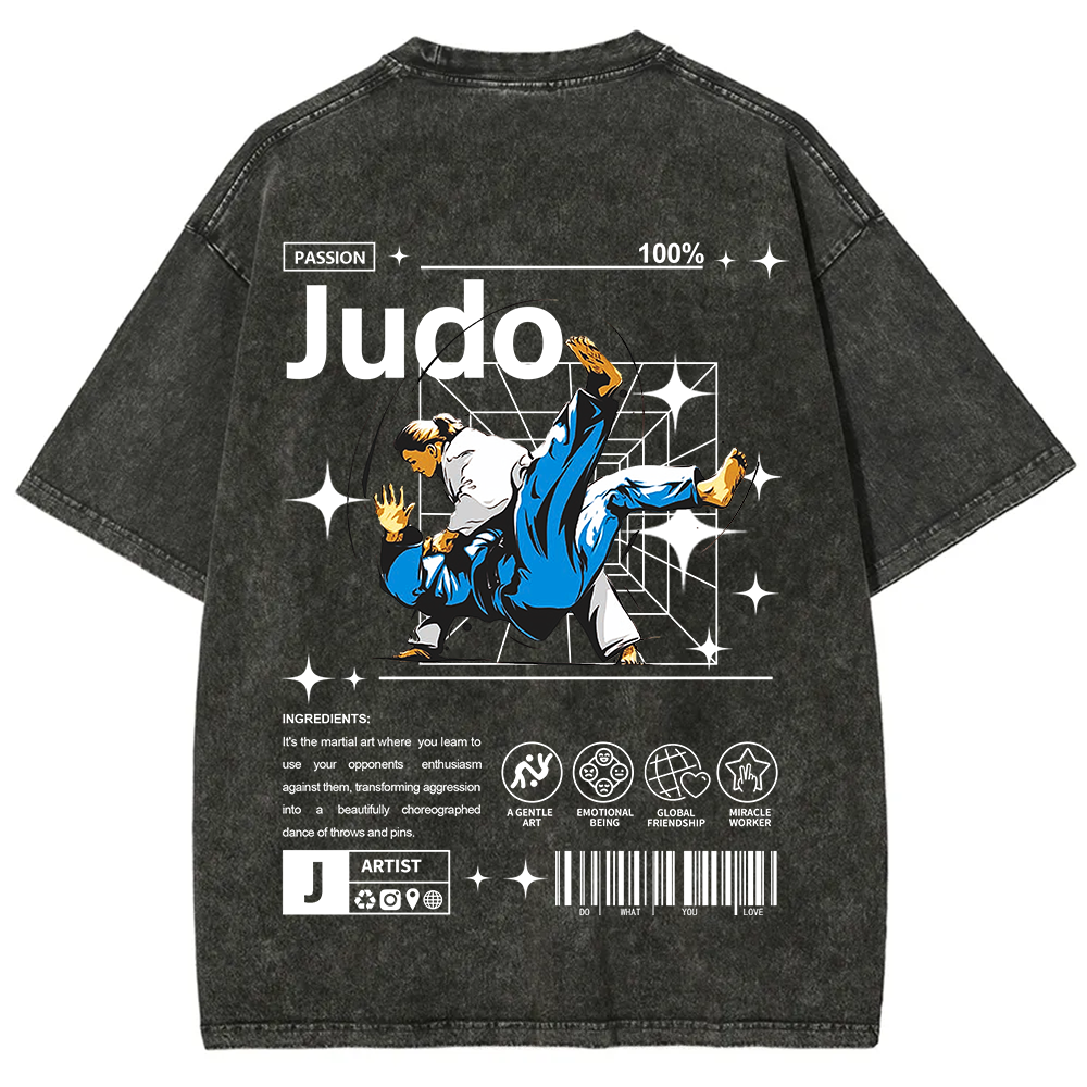 Judo Unisex Fit Washed T-Shirt