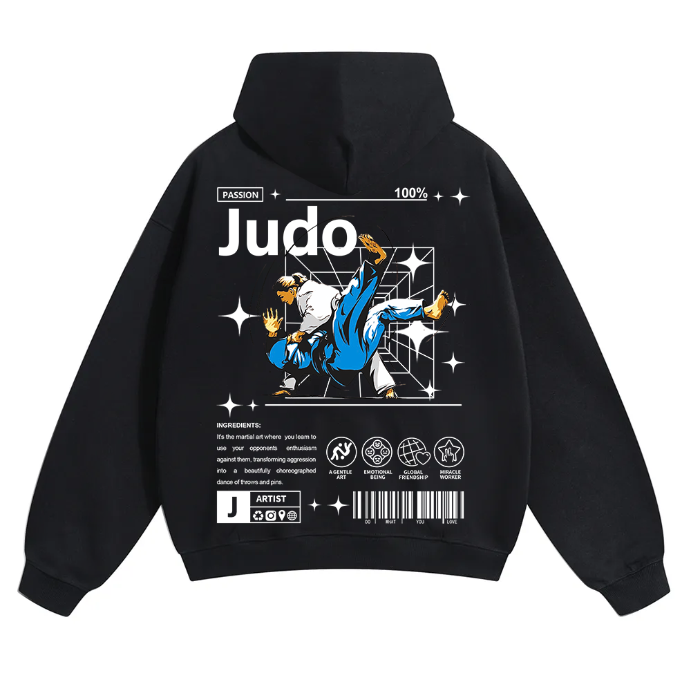 Judo Unisex Solid Color Hoodie wearishow