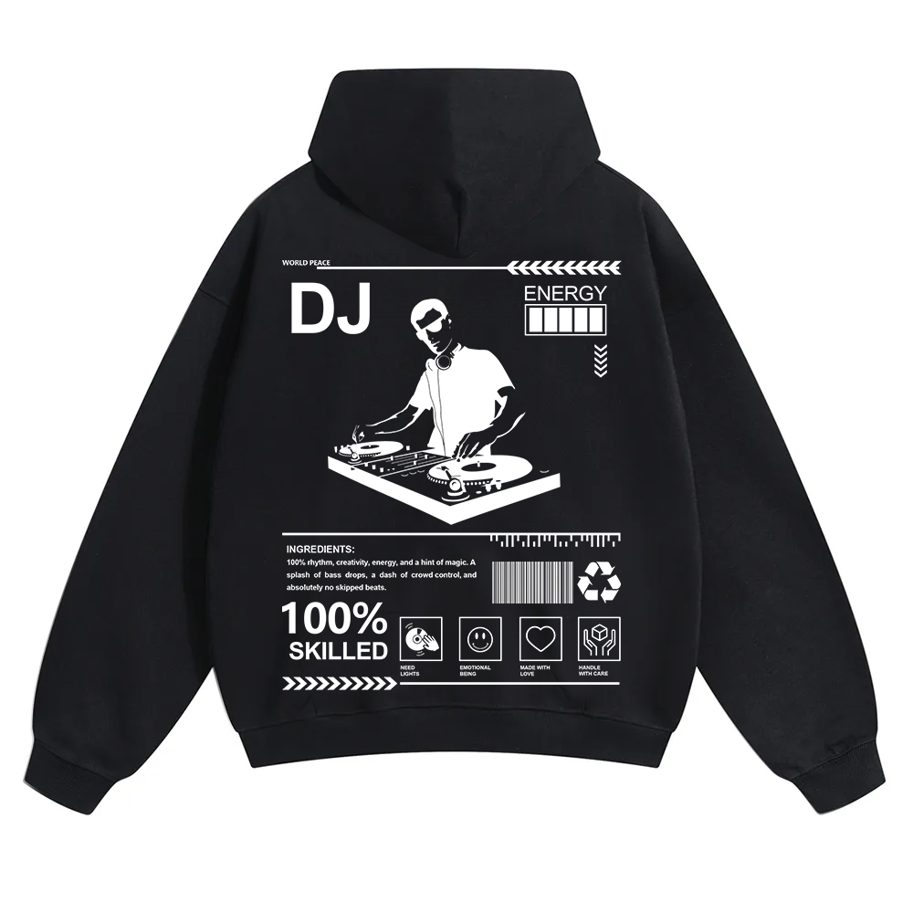 DJ Unisex Solid Color Hoodie wearishow