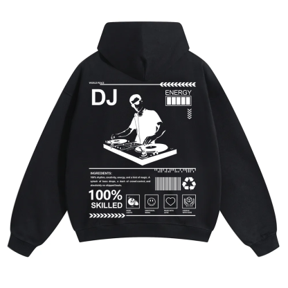 DJ Unisex Solid Color Hoodie wearishow