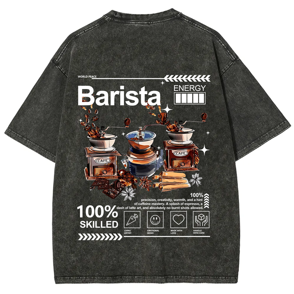 Barista Unisex Fit Washed T-Shirt
