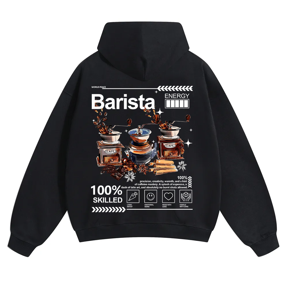 Barista Unisex Solid Color Hoodie wearishow