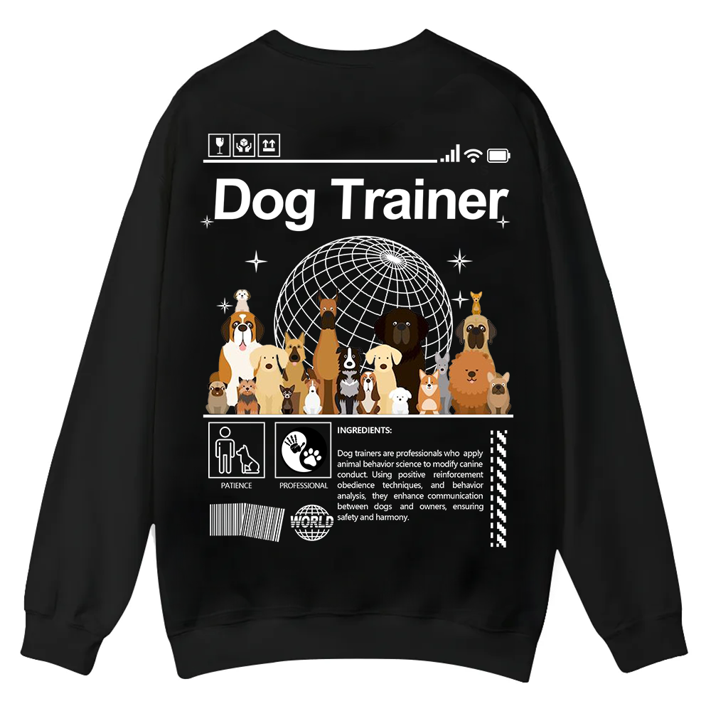 Dog Trainer Casual Crewneck Sweatshirt wearishow