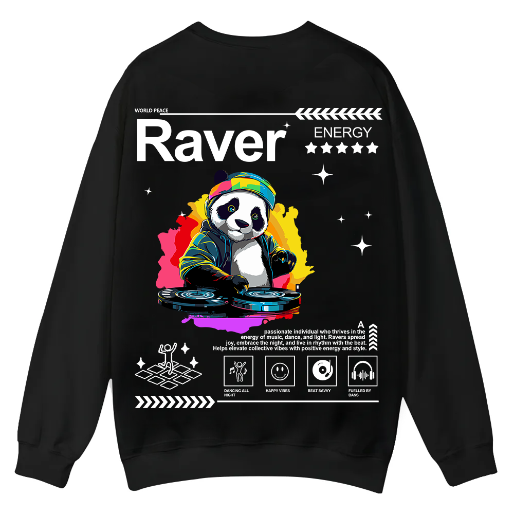 Raver Casual Crewneck Sweatshirt wearishow