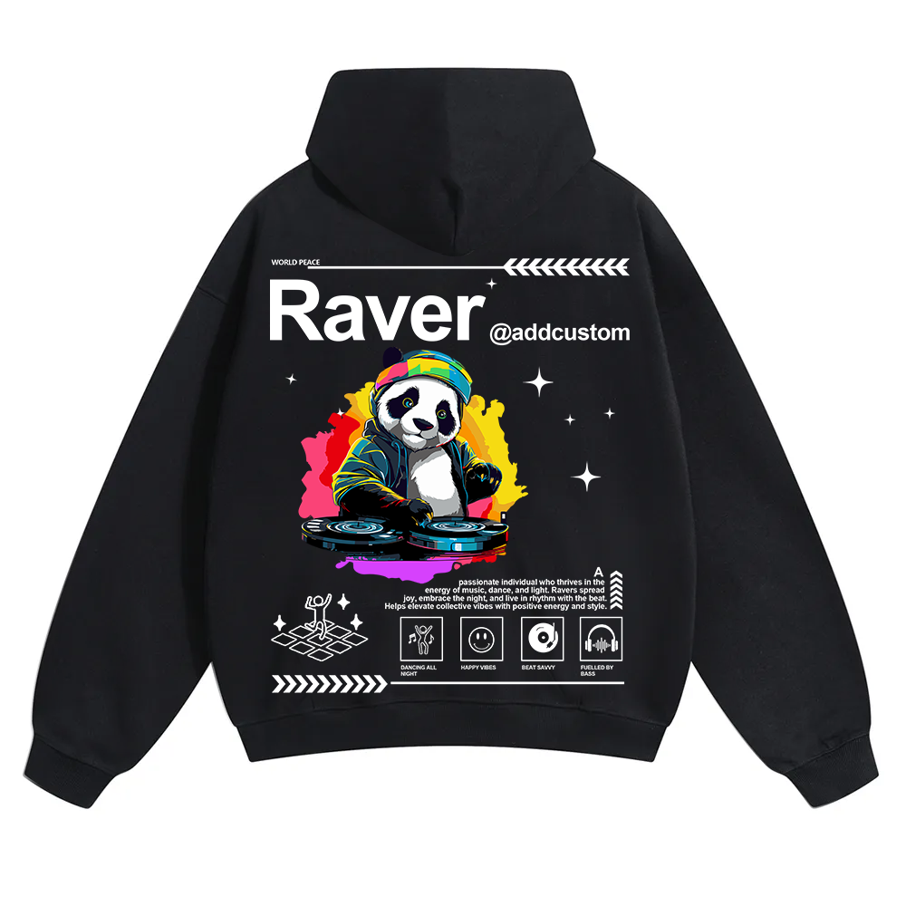 Addcustom Raver Unisex Solid Color Hoodie wearishow