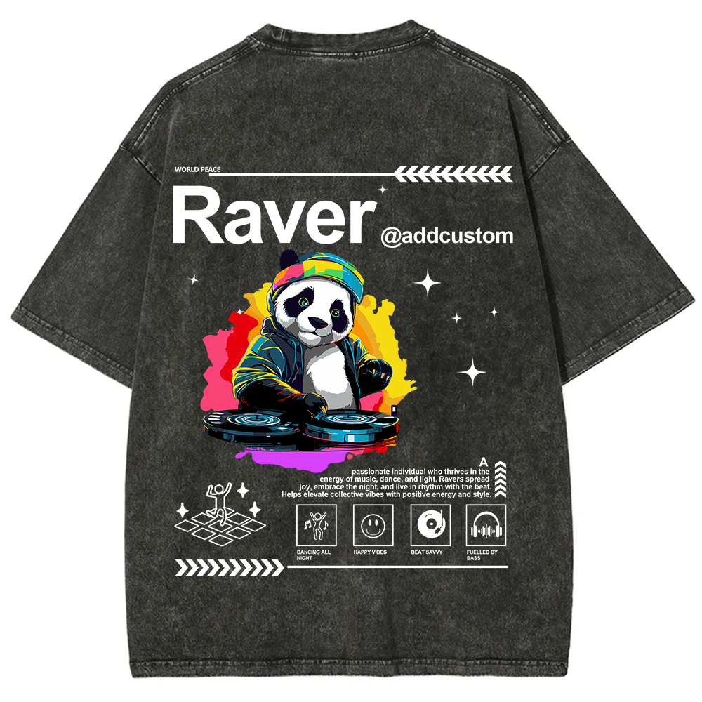 Addcustom Raver Unisex Fit Washed T-Shirt