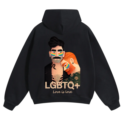 Lgbtq+ Love Is Love Unisex Solid Color Hoodie wearishow