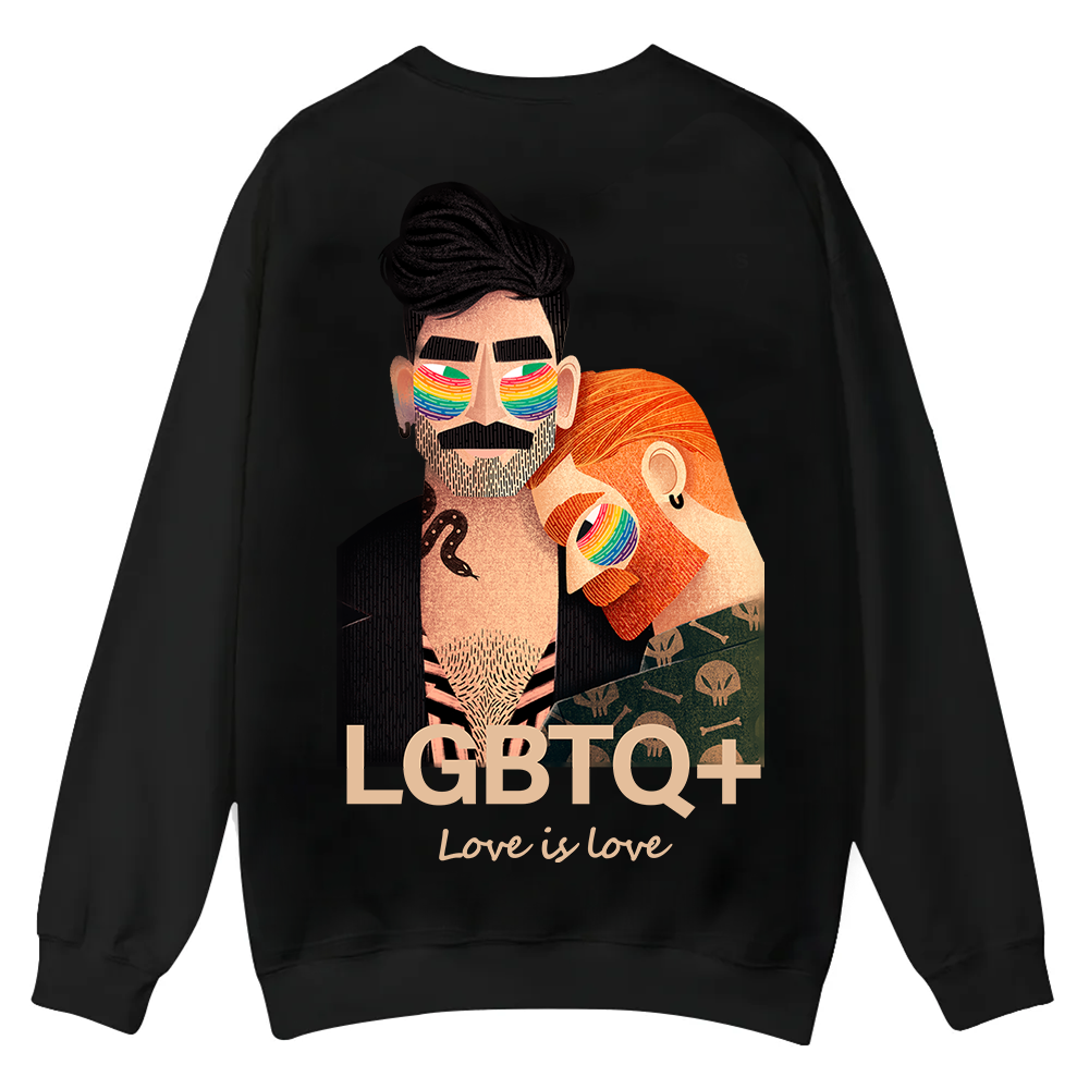 Lgbtq+ Love Is Love Casual Crewneck Sweatshirt wearishow