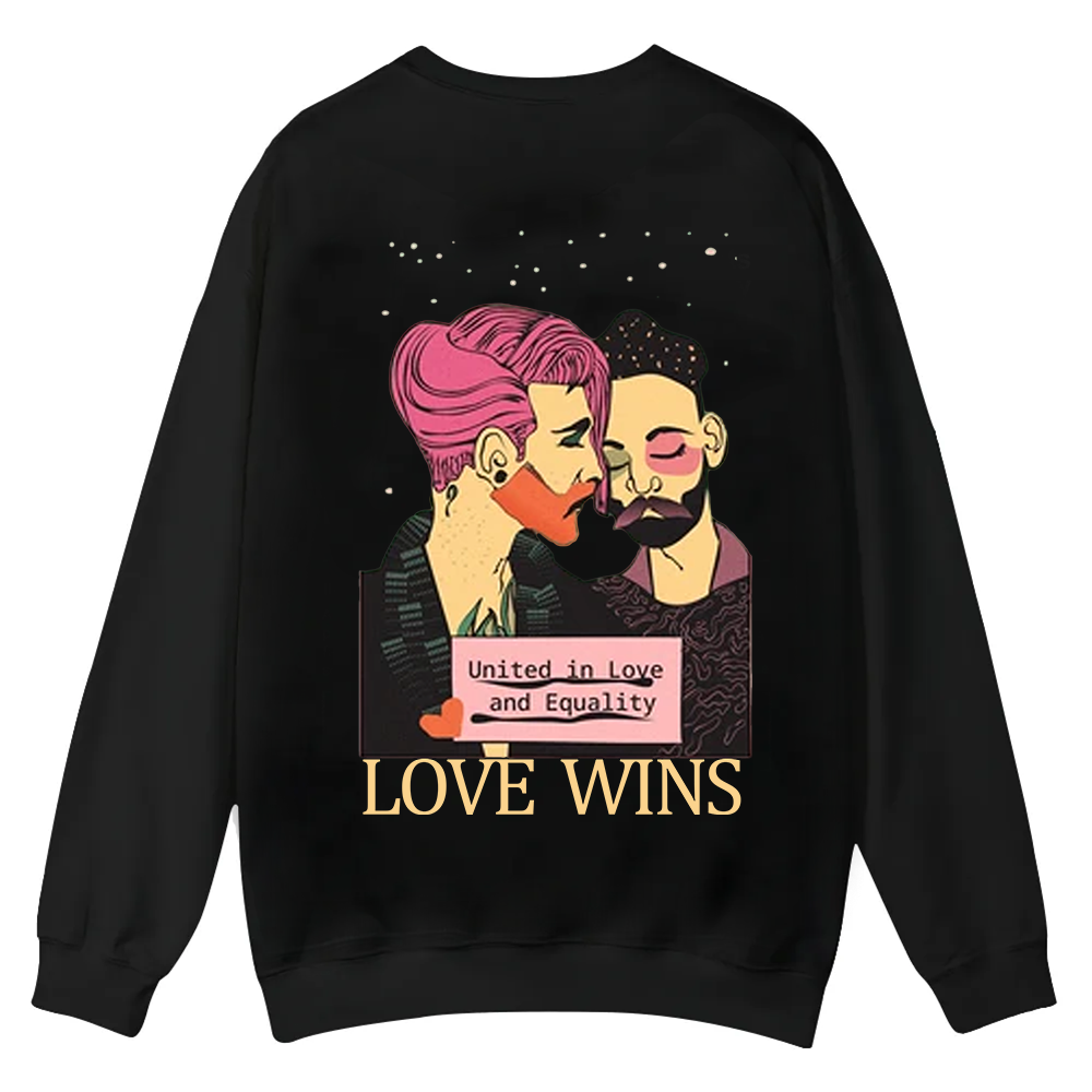 United in Love and Equality Love Wins Casual Crewneck Sweatshirt wearishow