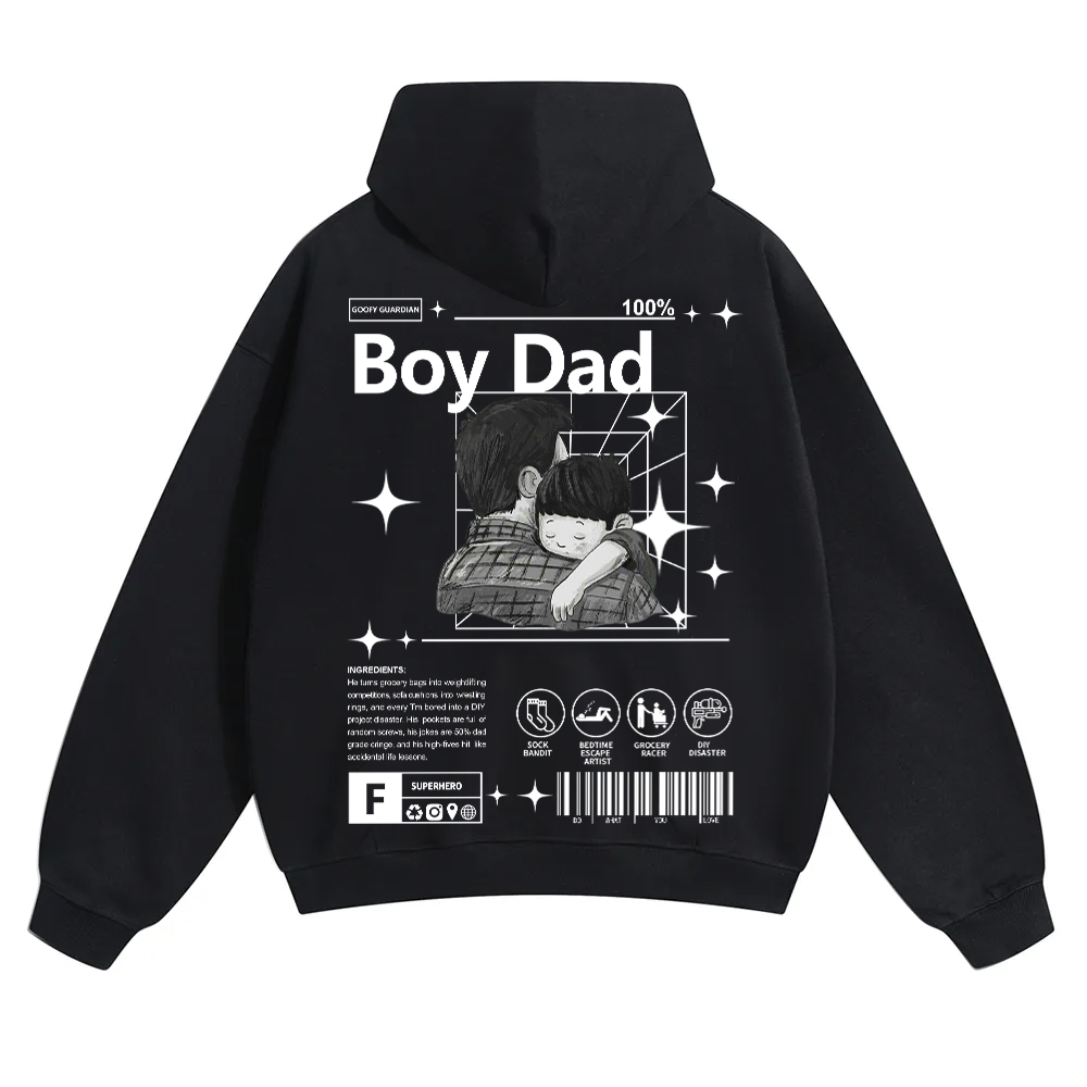 Boy Dad Unisex Solid Color Hoodie wearishow