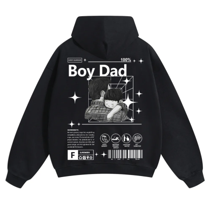 Boy Dad Unisex Solid Color Hoodie wearishow