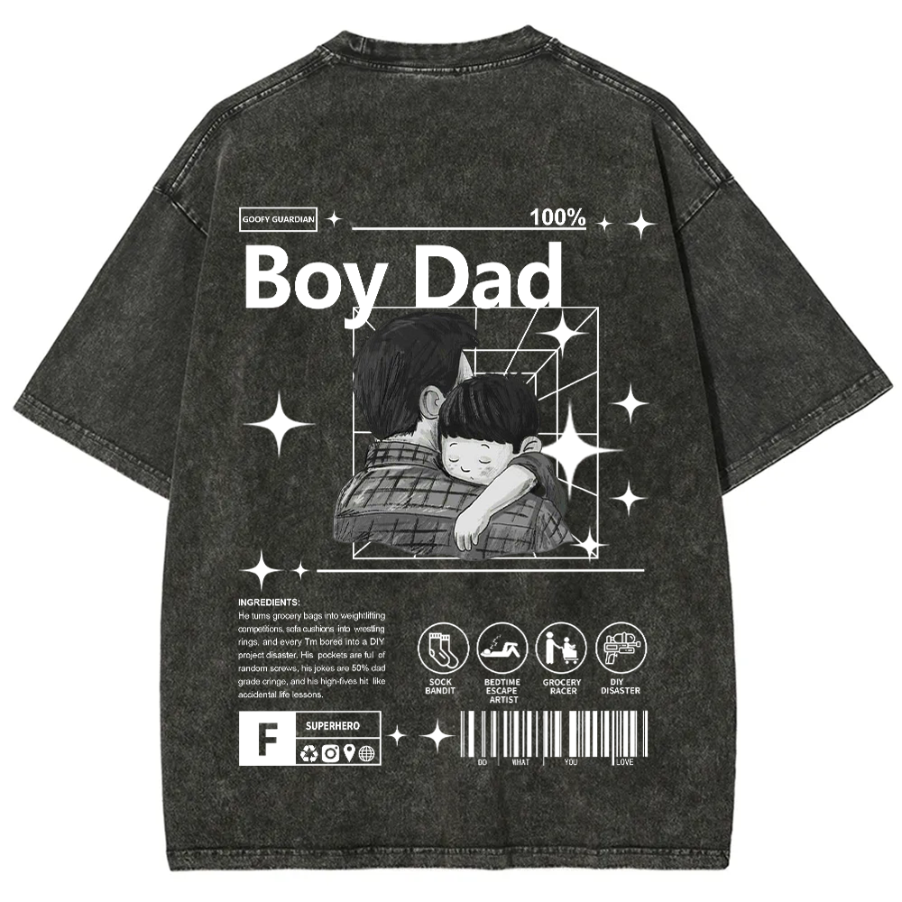 Boy Dad Unisex Fit Washed T-Shirt