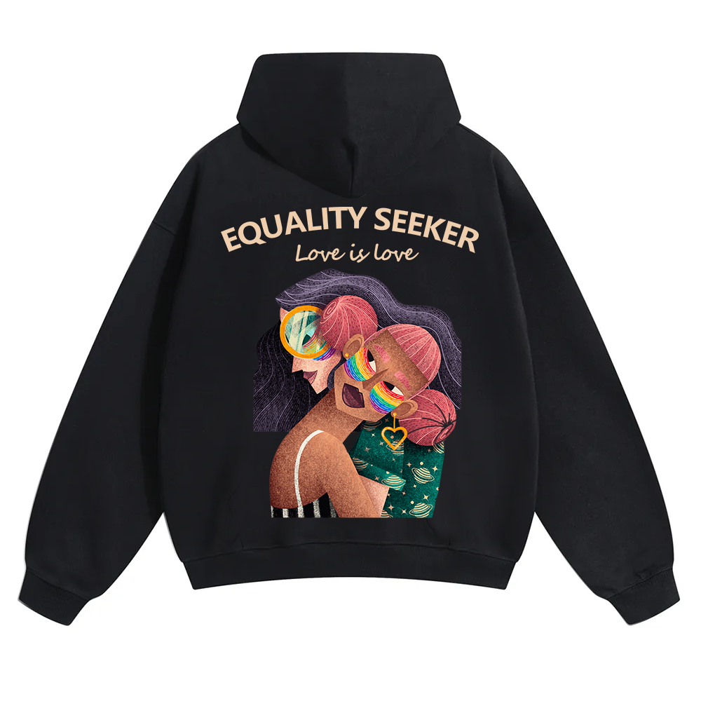 Equality Seeker Love Is Love Unisex Solid Color Hoodie wearishow