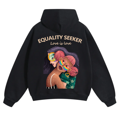 Equality Seeker Love Is Love Unisex Solid Color Hoodie wearishow