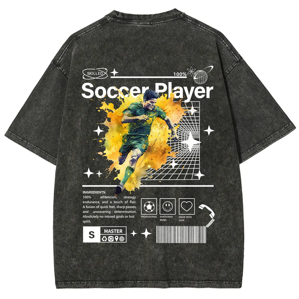 Soccer Player Unisex Fit Washed T-Shirt