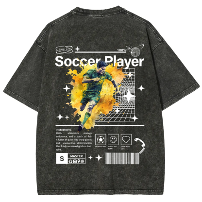 Soccer Player Unisex Fit Washed T-Shirt