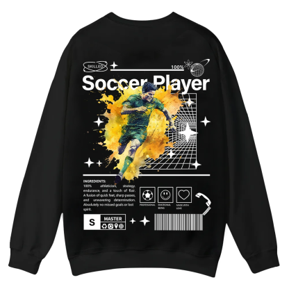 Soccer Player Casual Crewneck Sweatshirt wearishow