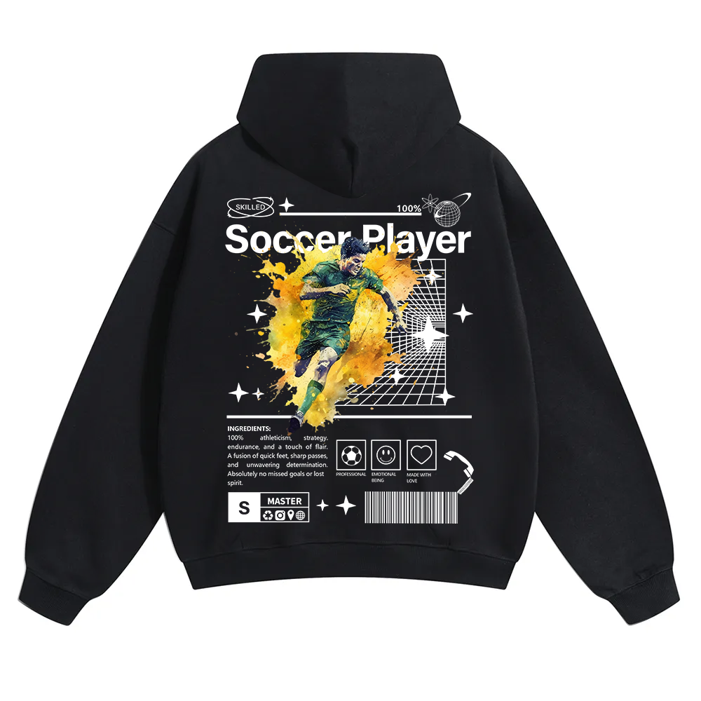 Soccer Player Unisex Solid Color Hoodie wearishow
