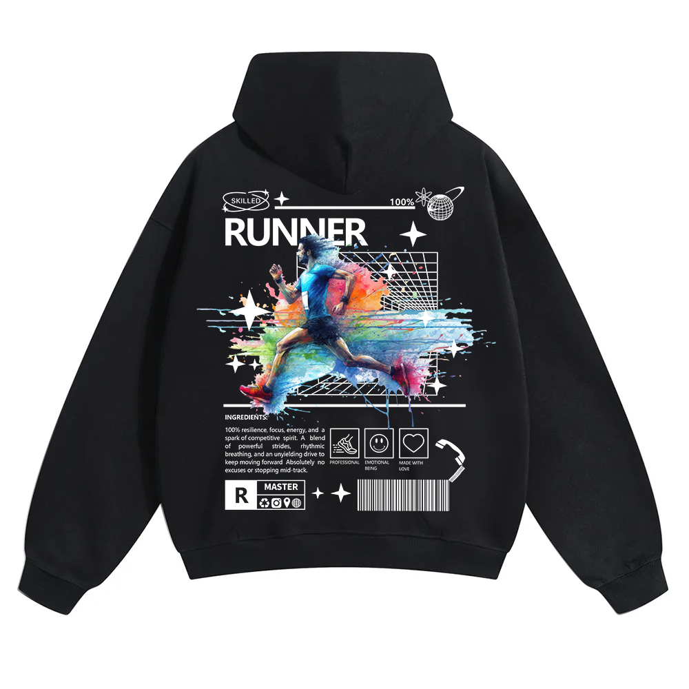 Runner Unisex Solid Color Hoodie wearishow