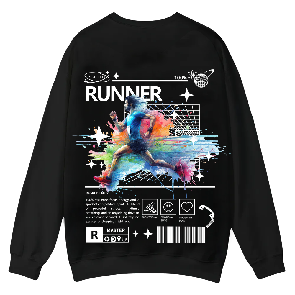 Runner Casual Crewneck Sweatshirt wearishow