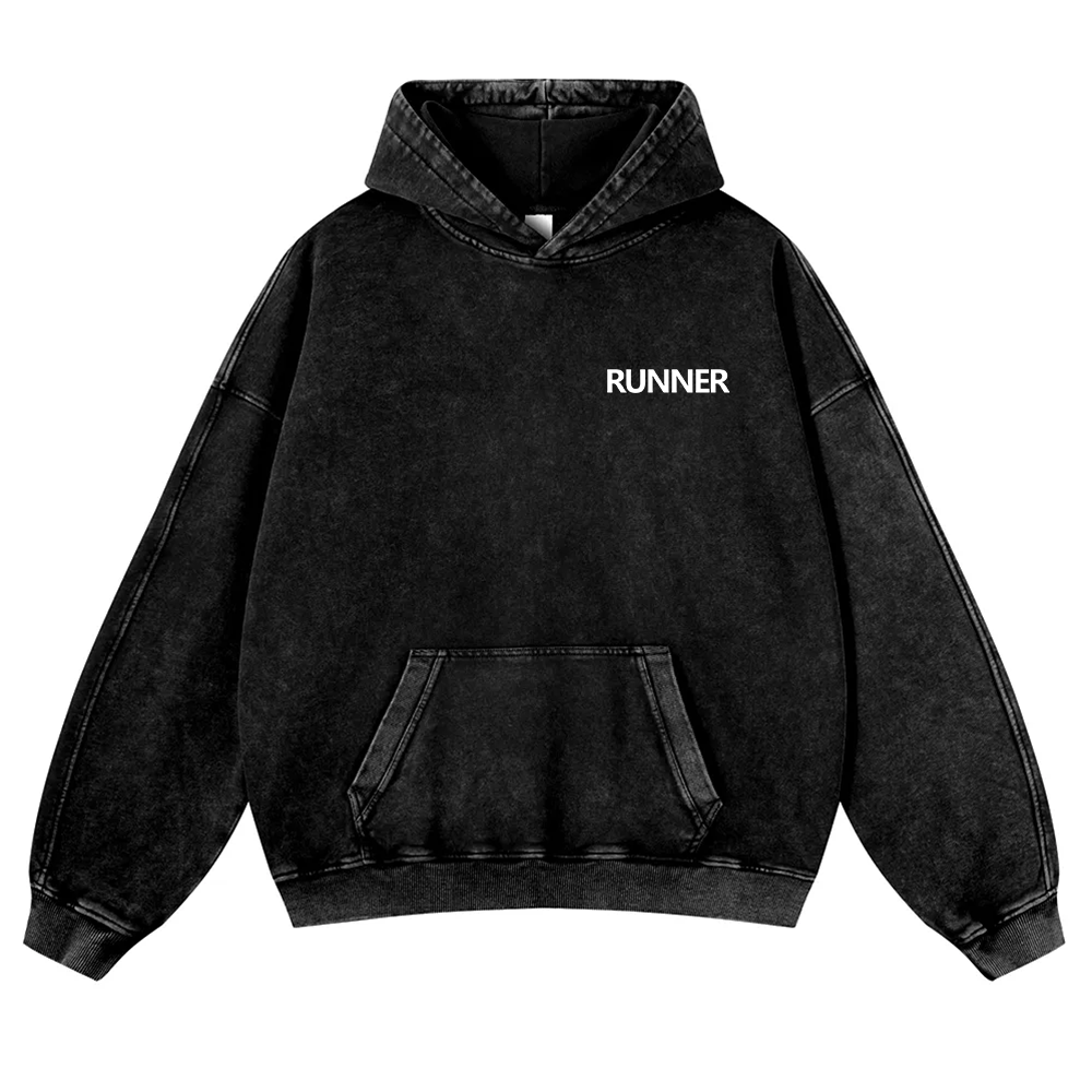 Runner Washed Hoodie wearishow