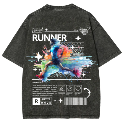 Runner Unisex Fit Washed T-Shirt