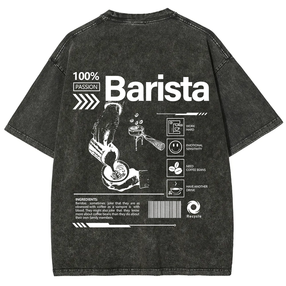 Barista Unisex Fit Washed T-Shirt