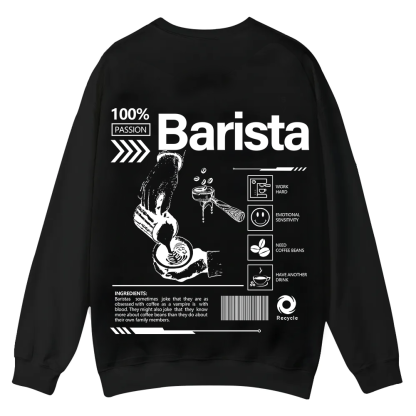 Barista Casual Crewneck Sweatshirt wearishow