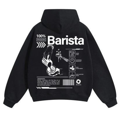 Barista Unisex Solid Color Hoodie wearishow