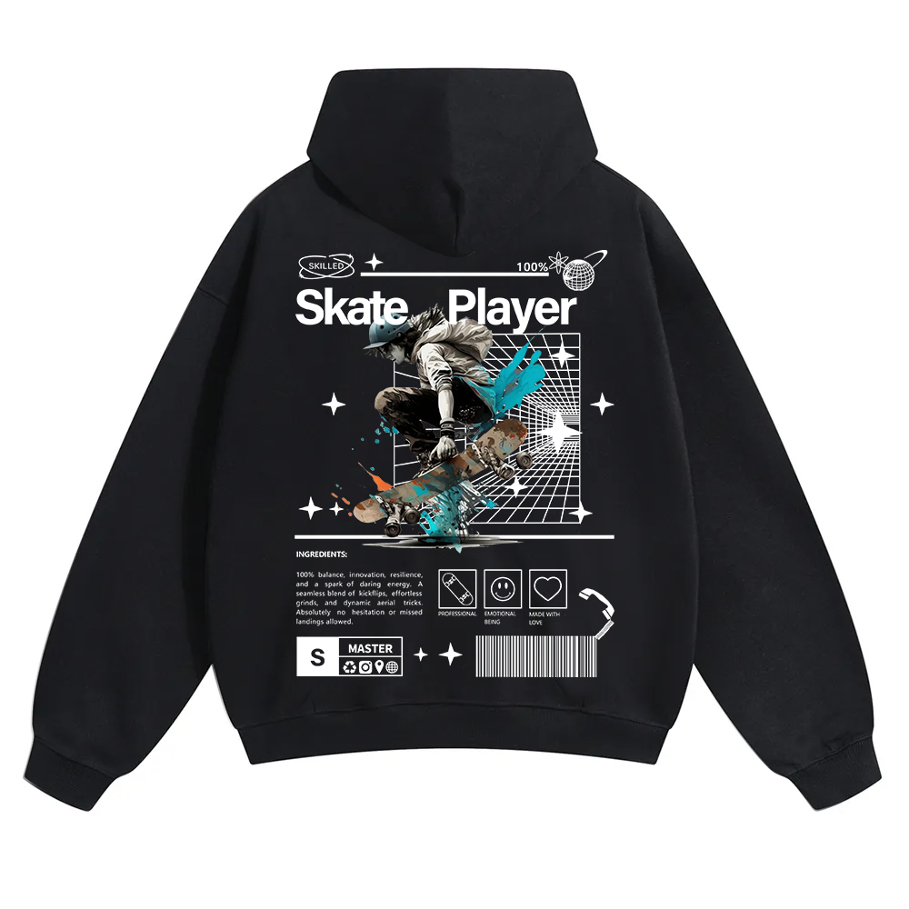 Skate Player  Unisex Solid Color Hoodie wearishow