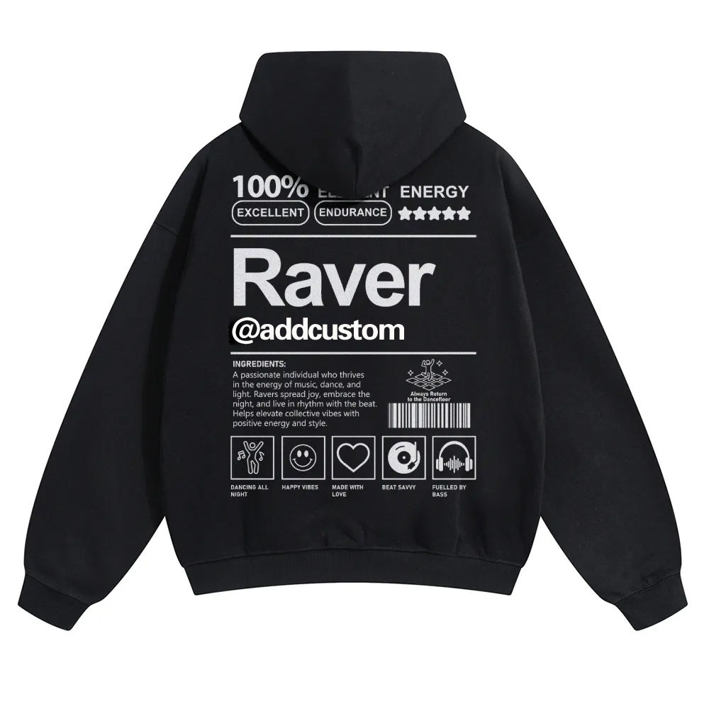 Addcustom Raver Solid Color Hoodie wearishow