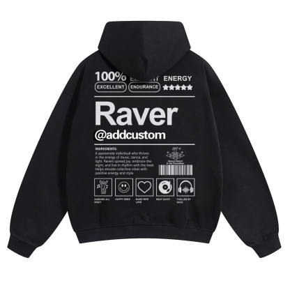 Addcustom Raver Solid Color Hoodie wearishow