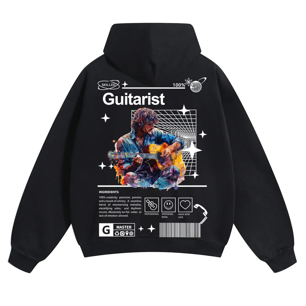 Guitarist Unisex Solid Color Hoodie wearishow