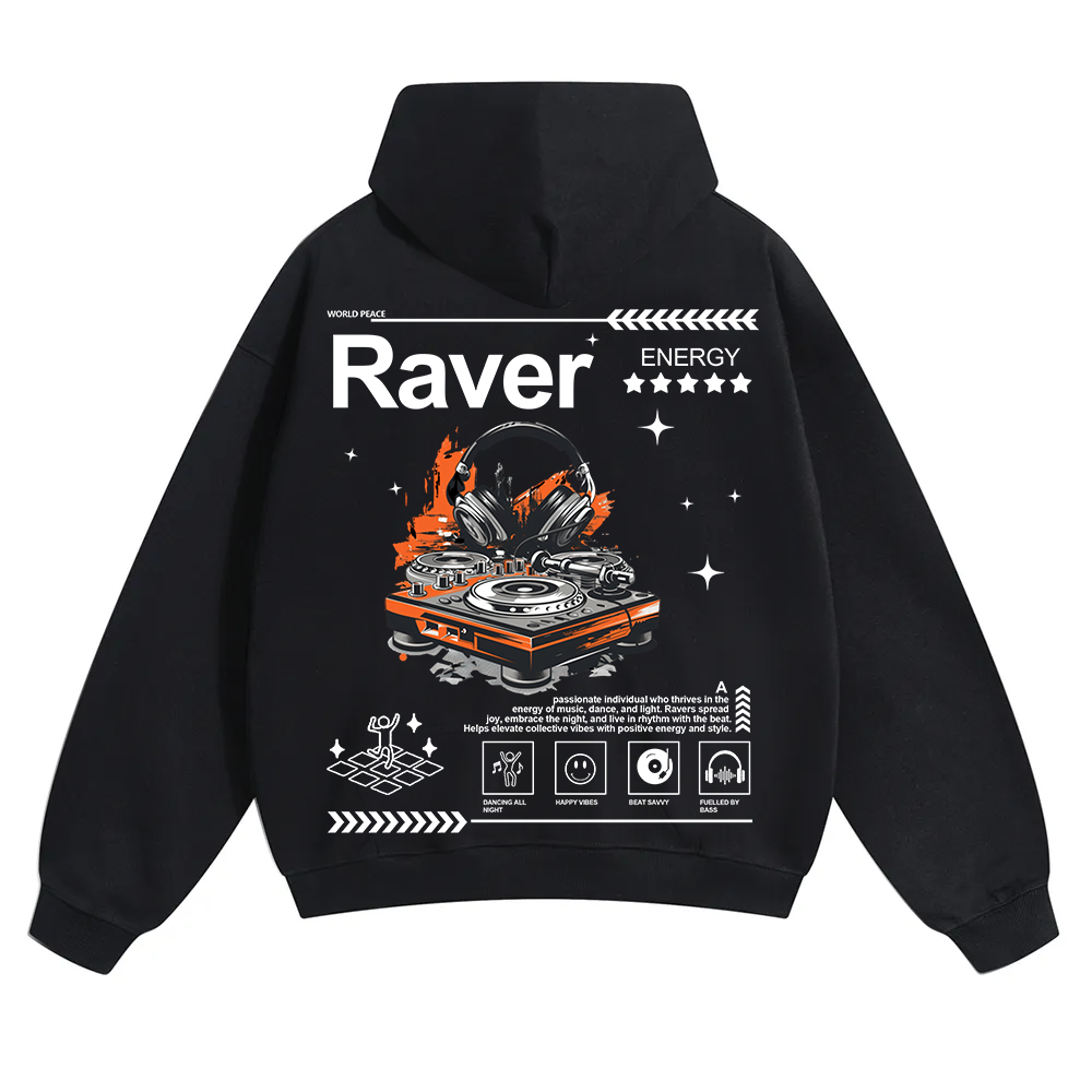 Raver Unisex Solid Color Hoodie wearishow