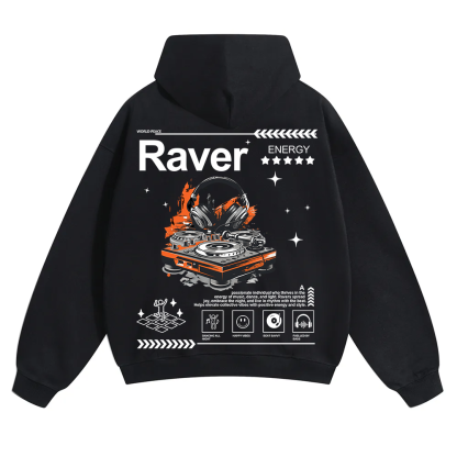 Raver Unisex Solid Color Hoodie wearishow