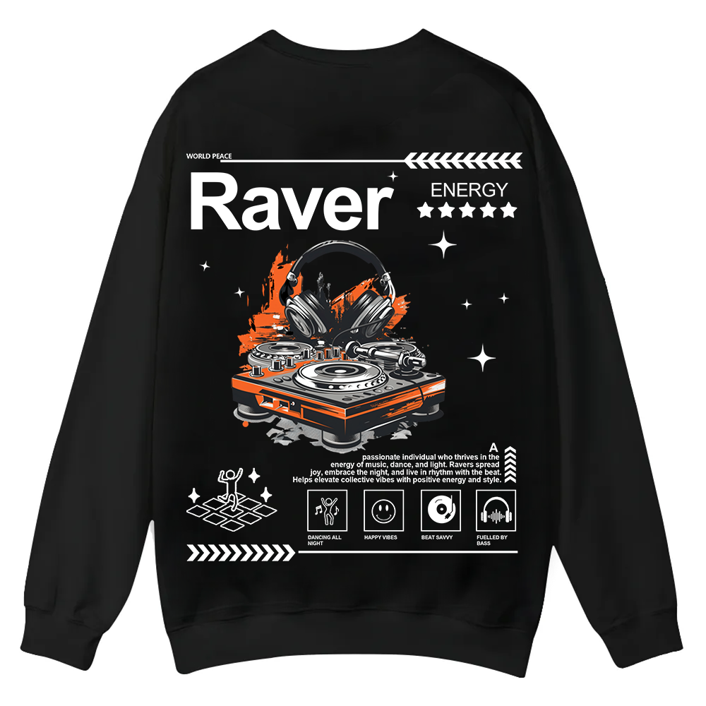 Raver Casual Crewneck Sweatshirt wearishow