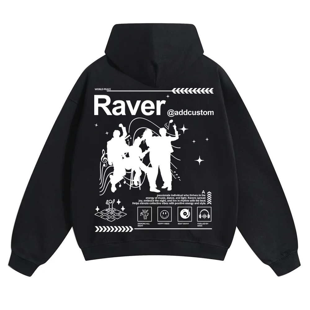 Addcustom Raver Unisex Solid Color Hoodie wearishow