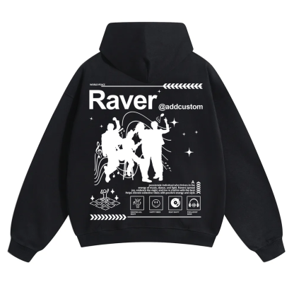 Addcustom Raver Unisex Solid Color Hoodie wearishow