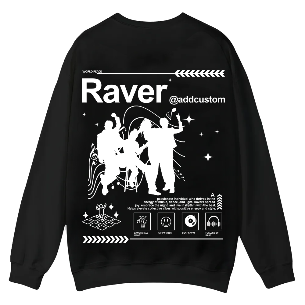 Addcustom Raver Casual Crewneck Sweatshirt wearishow