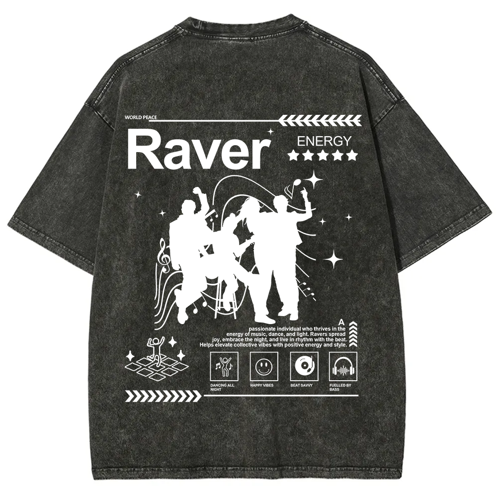 Raver Unisex Fit Washed T-Shirt