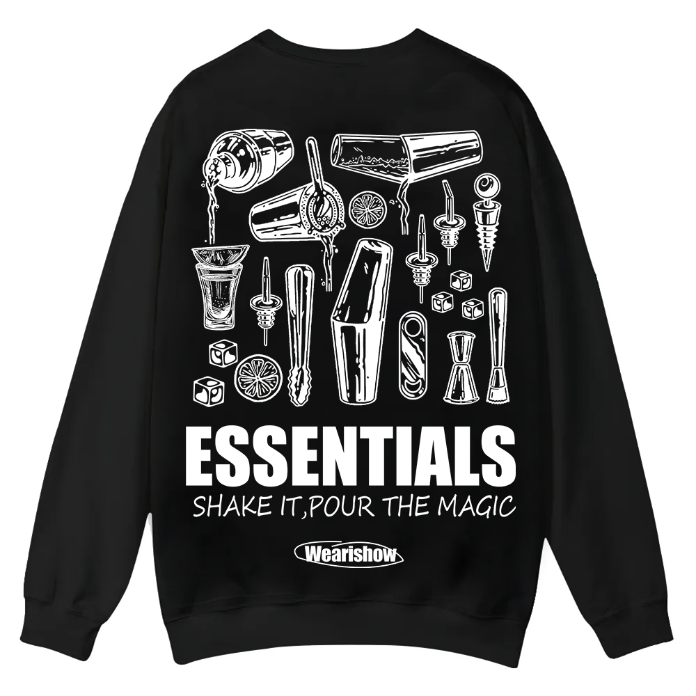 Bartender Essentials Casual Crewneck Sweatshirt wearishow