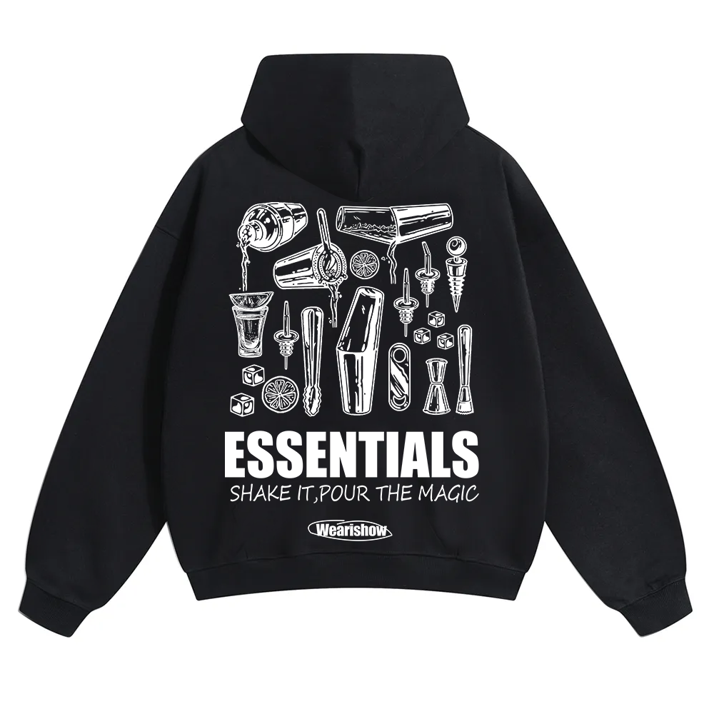 Bartender Essentials Unisex Solid Color Hoodie wearishow