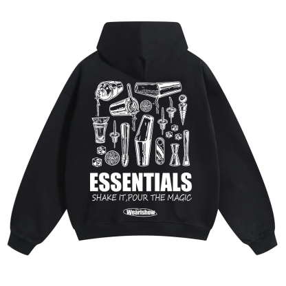 Bartender Essentials Unisex Solid Color Hoodie wearishow