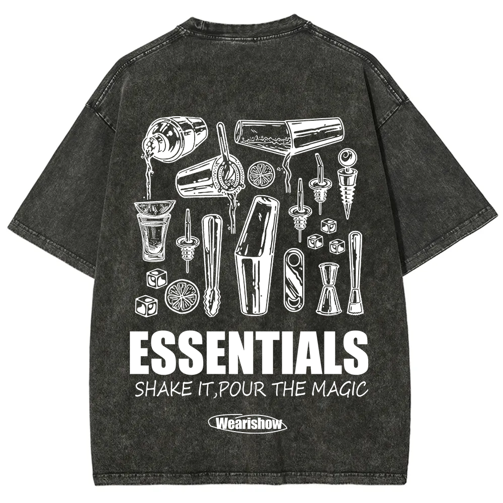 Bartender Essentials Unisex Fit Washed T-Shirt