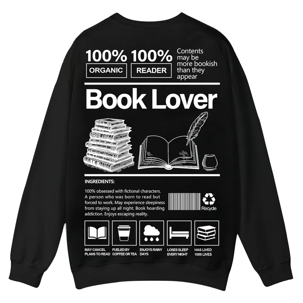 Book Lover Casual Crewneck Sweatshirt wearishow