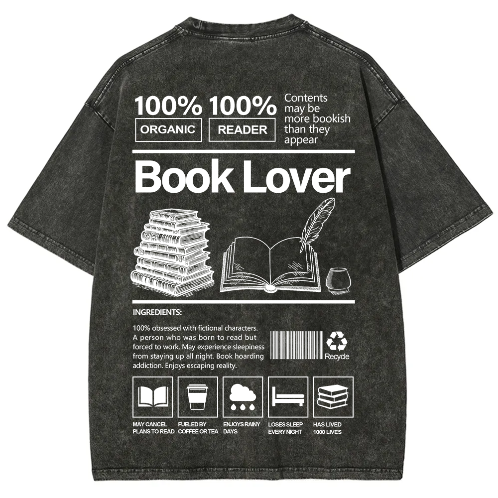 Book Lover Unisex Fit Washed T-Shirt