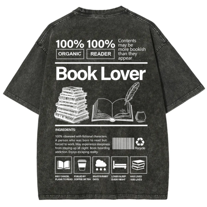 Book Lover Unisex Fit Washed T-Shirt