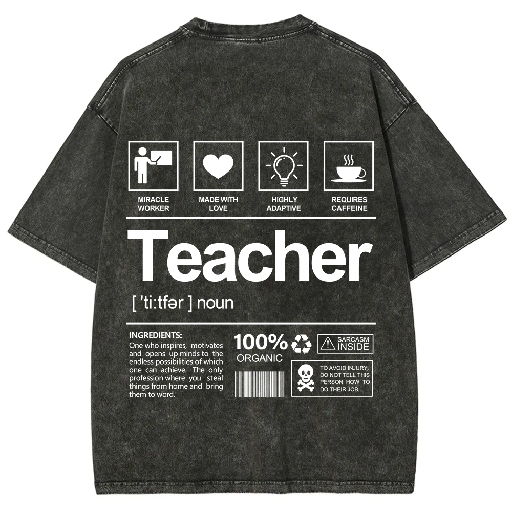 Teacher Unisex Fit Washed T-Shirt